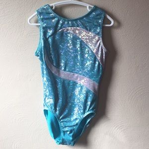 GK ELITE holographic “ice” gymnastic leotard suit